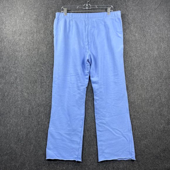 Aerie Sweatpants Women's Large Blue Weekend Kick-It High Waisted Flare Pants - Picture 6 of 8